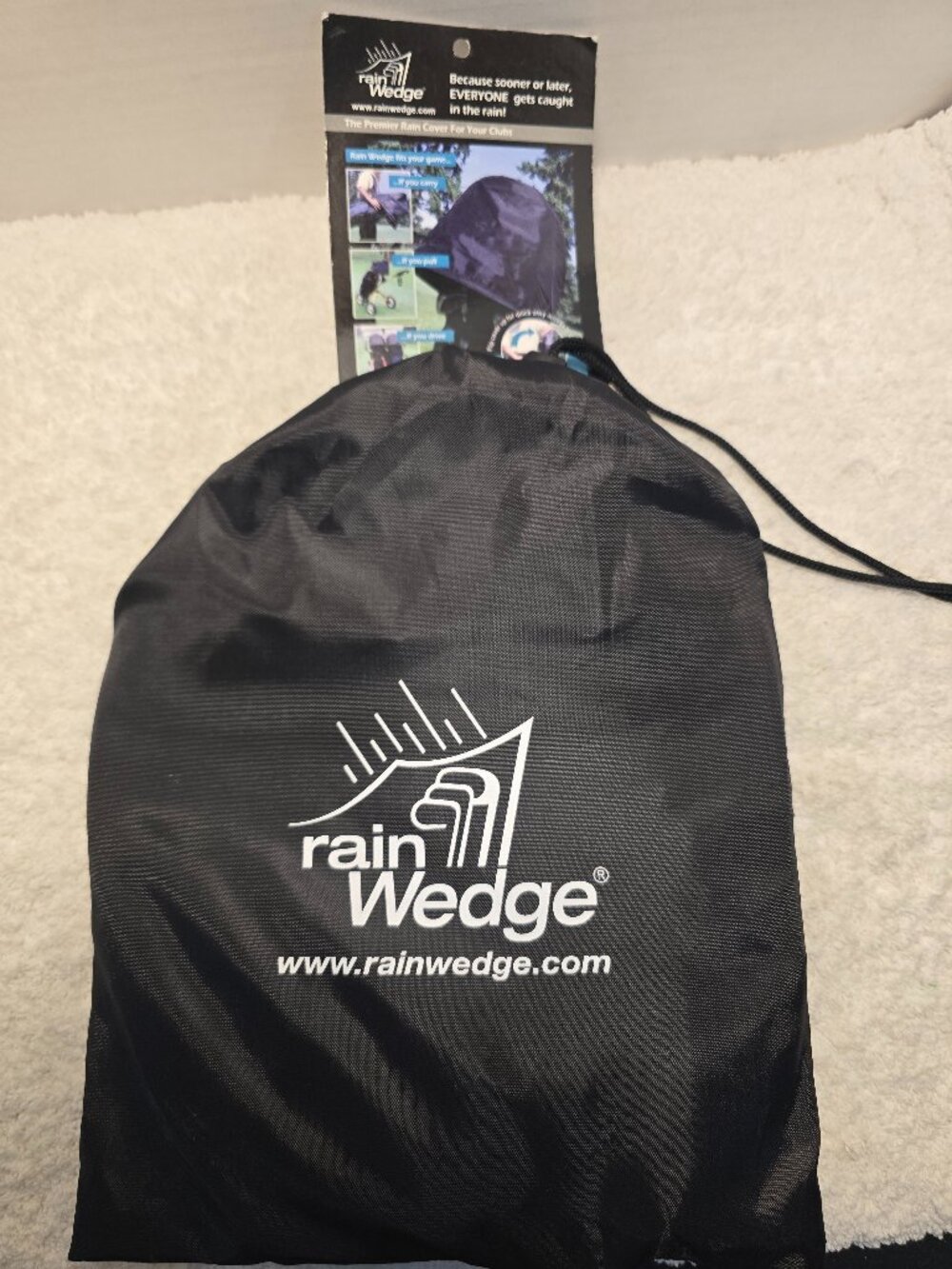 Rain Wedge Premier Black Nylon Waterproof Golf Bag Cart Club Rain Cover